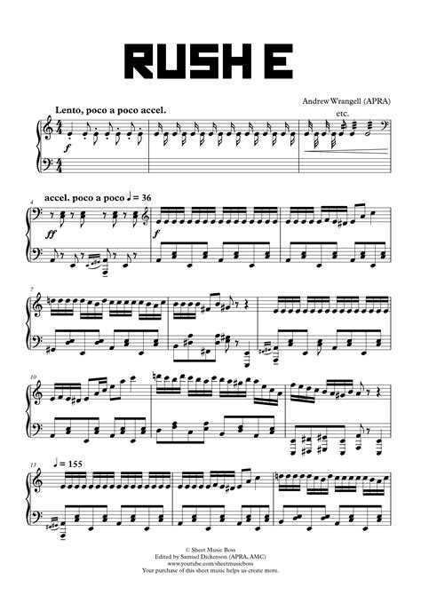 Free music score of Oh Lin-Manuel Mirandaarr. . Rush e sheet music pdf